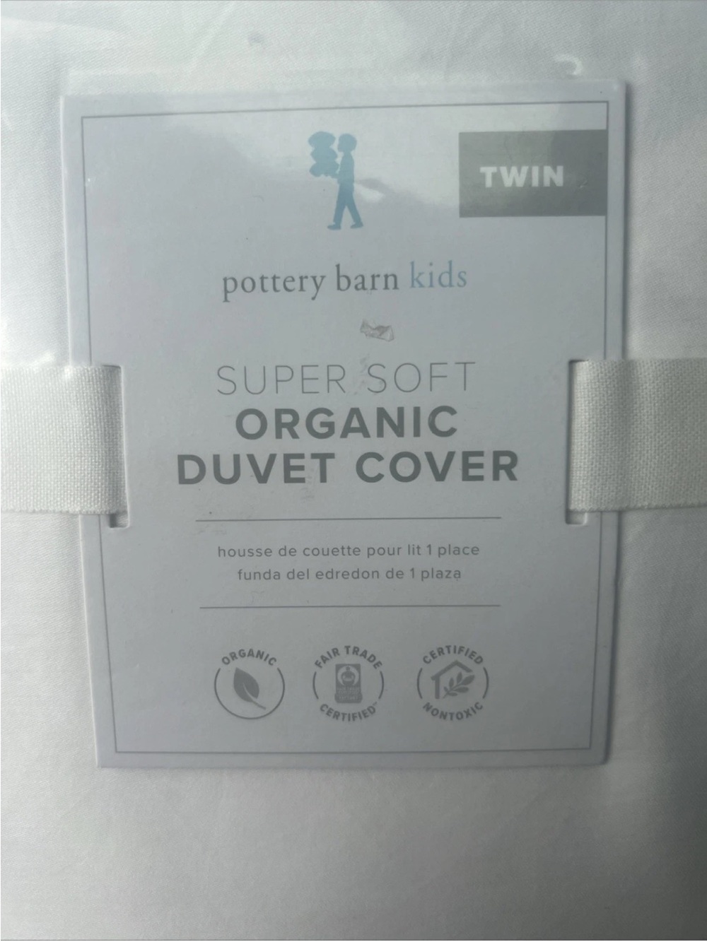 Pottery Barn Kids White Super Soft Organic Twin Duvet Cover
